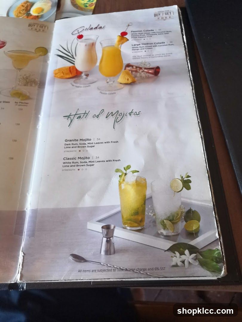 Mojito Menu Page
