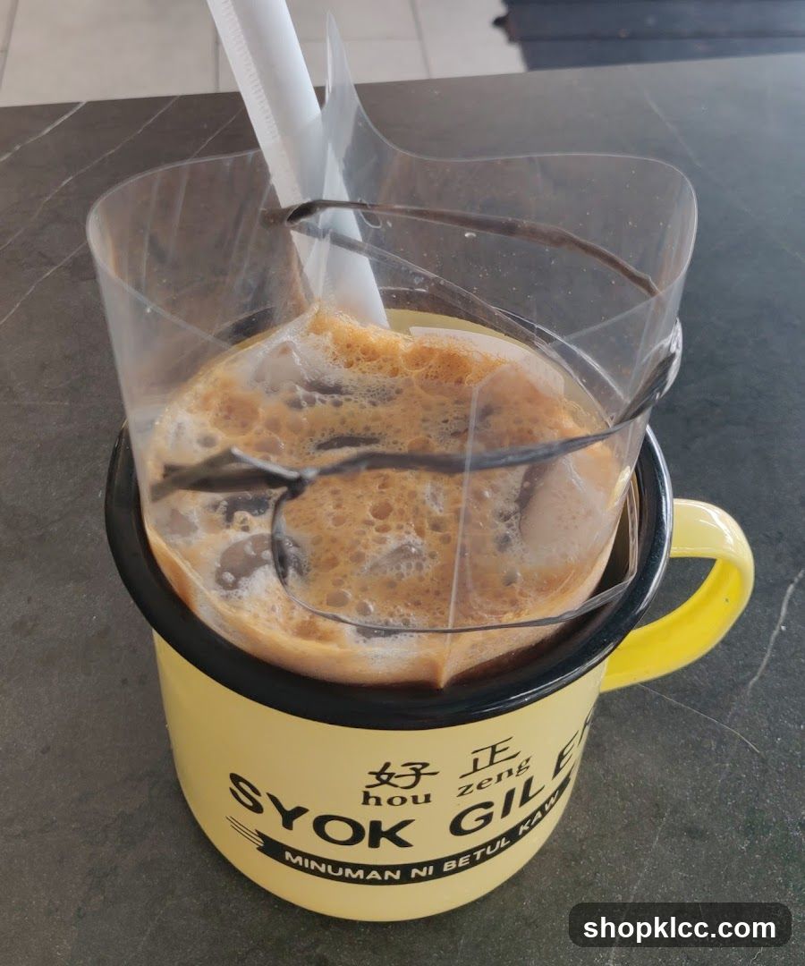 Iced Coffee in Yellow Mug