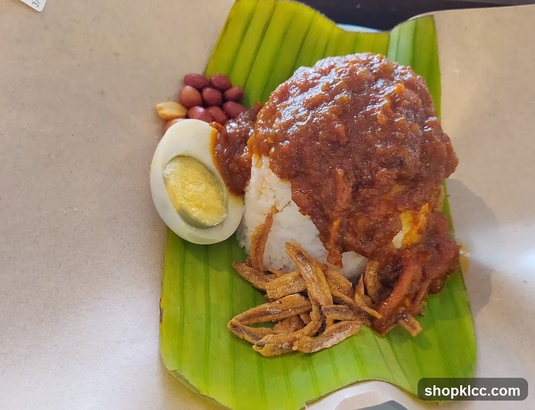 Nasi Lemak on Banana Leaf