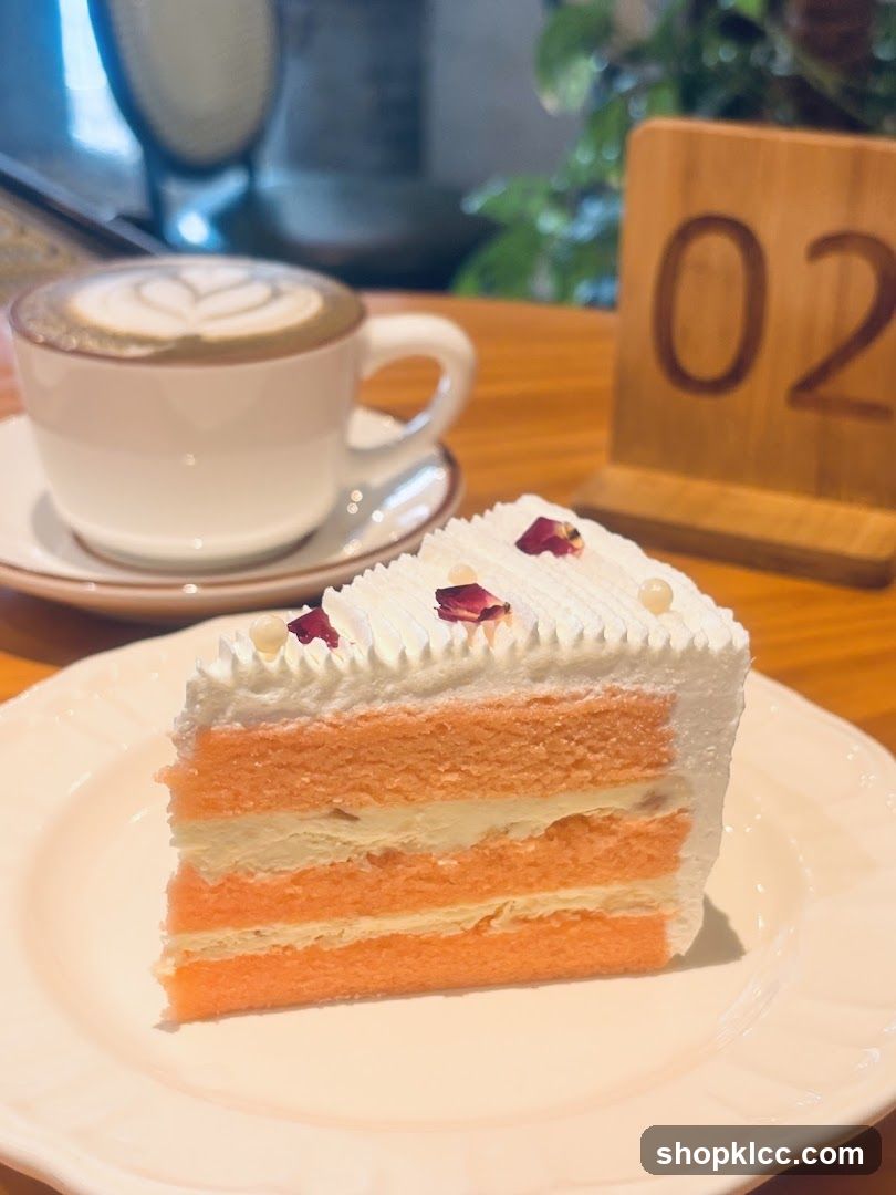 Cake and Coffee at Cafe Table