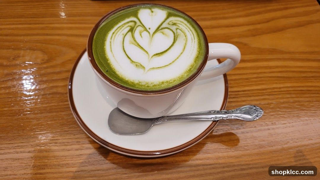 Matcha Latte with Heart Art