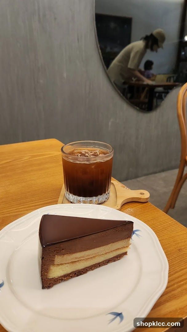 Chocolate Cake and Iced Coffee