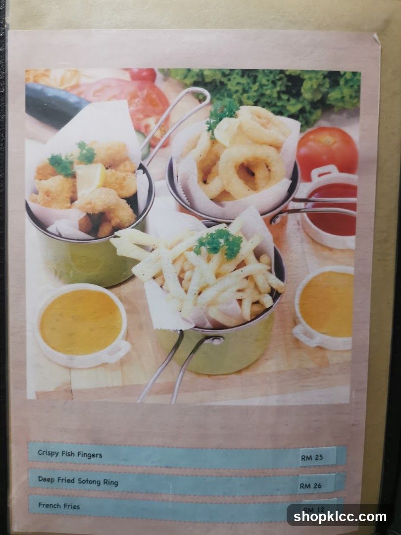 Crispy Fish Fingers, Deep Fried Sotong Ring, French Fries Menu Page