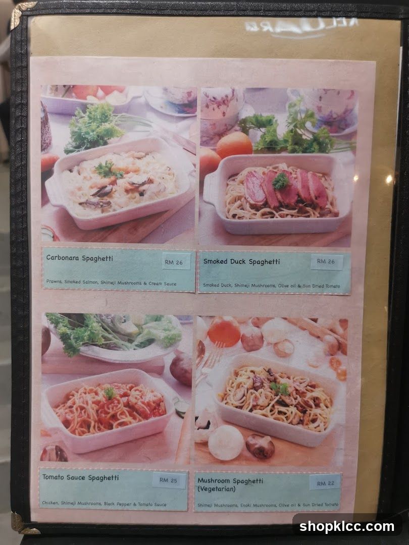 Spaghetti Menu Page