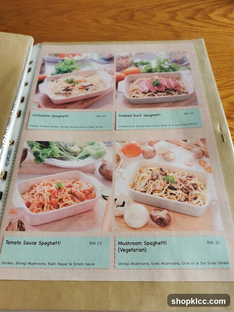 Spaghetti Menu Page