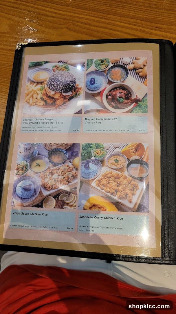 Dreamz Chicken Menu Page