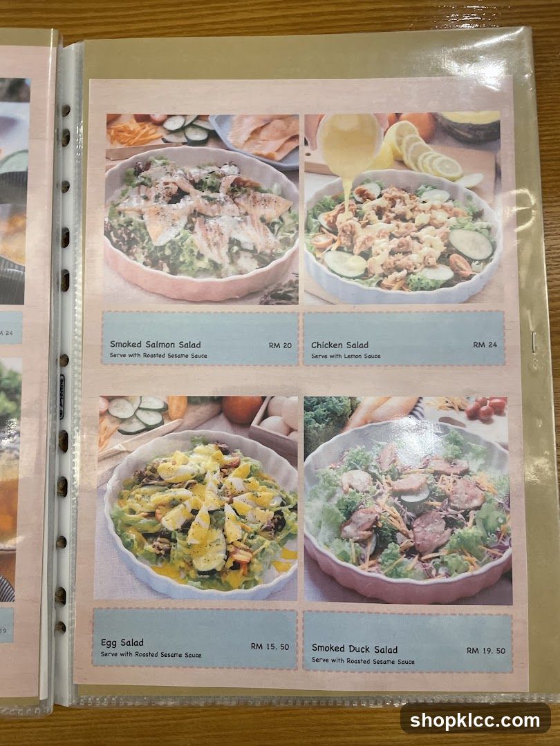 Salad Menu Page