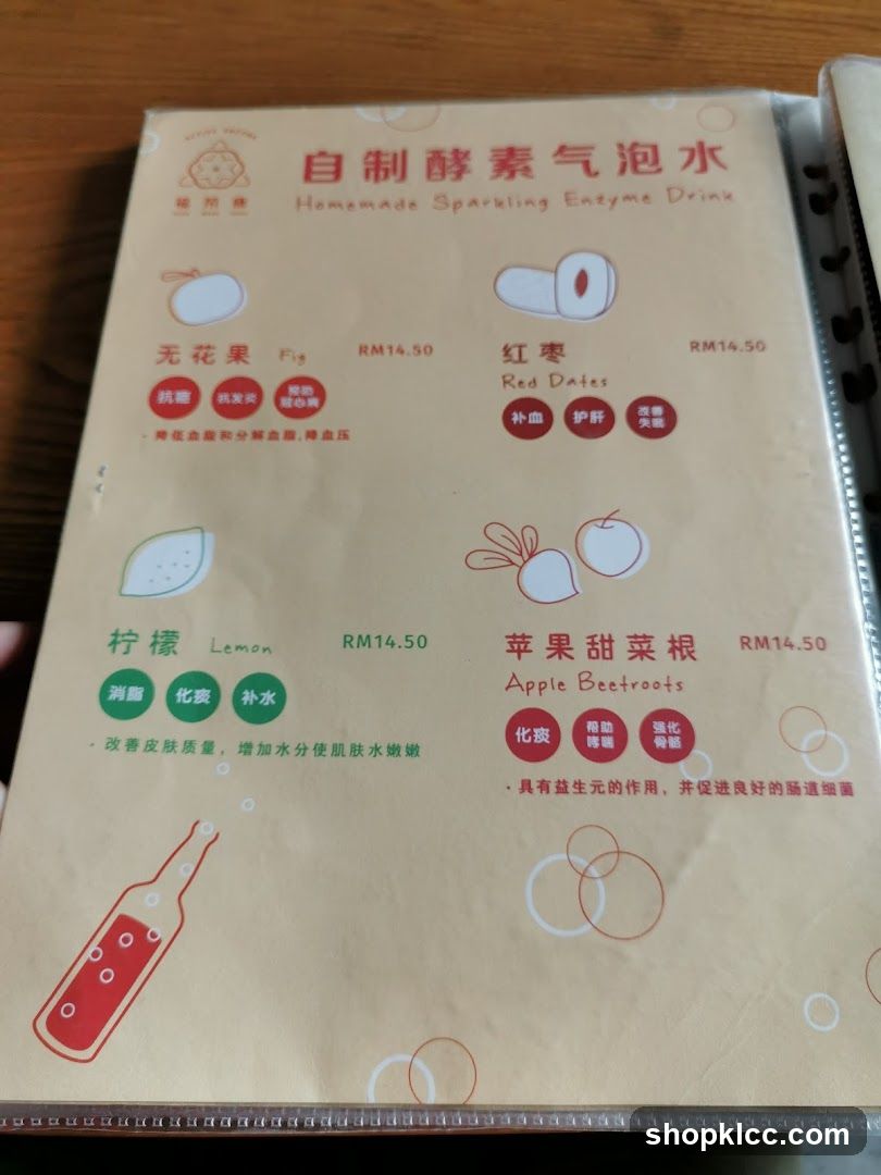 Homemade Sparkling Enzyme Drink Menu