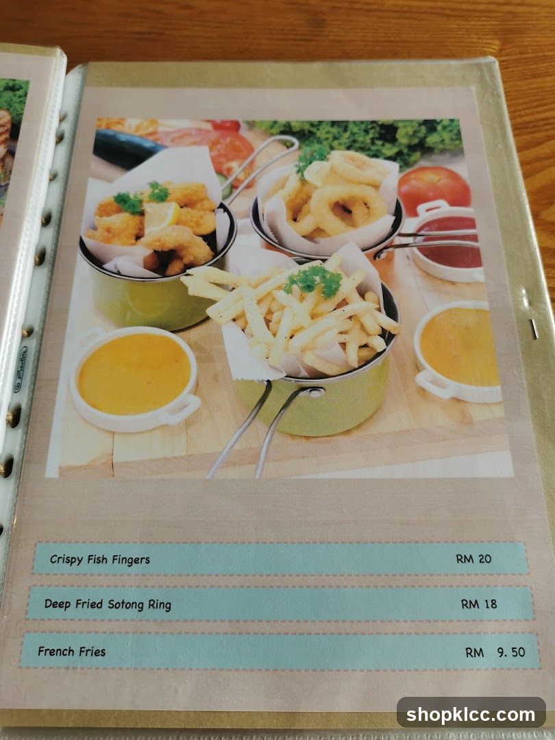Crispy Fish Fingers, Deep Fried Sotong Ring, French Fries Menu Page
