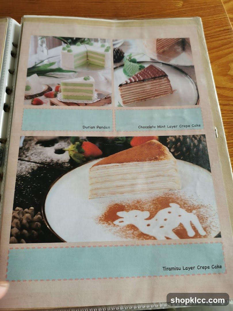 Layer Crepe Cake Menu Page