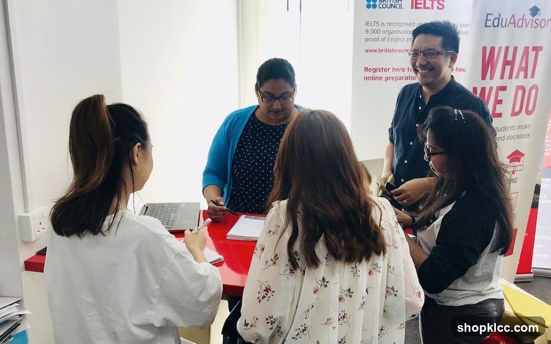 Students interacting with staff