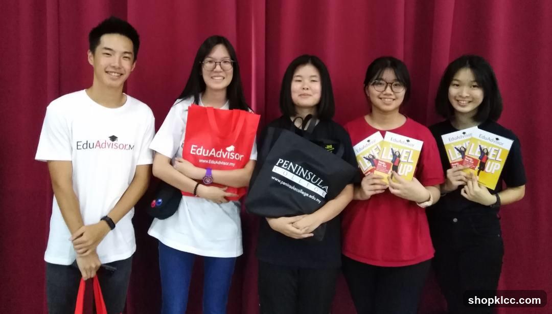Students with promotional materials