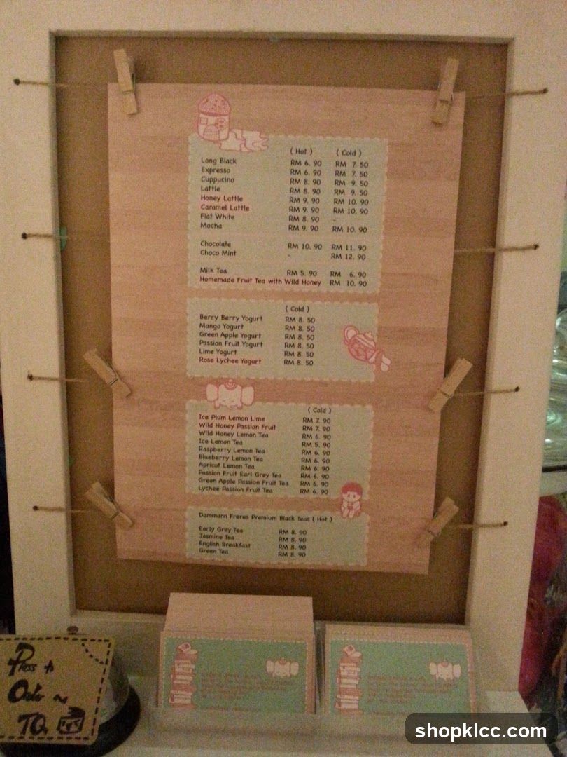Tea and Yogurt Menu Board