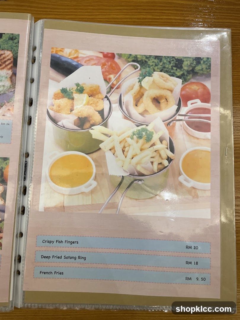 Crispy Fish Fingers Menu Page