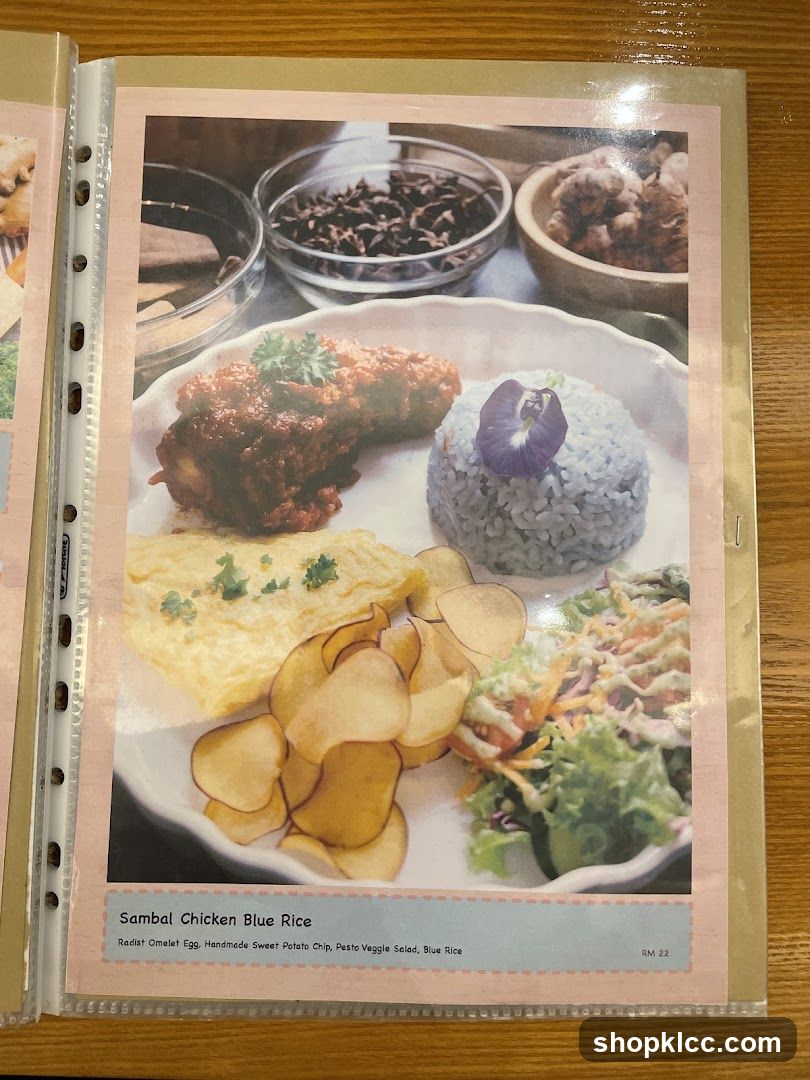 Sambal Chicken Blue Rice Menu Page