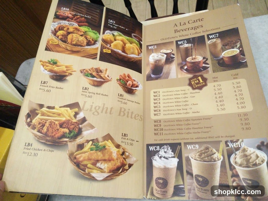 A La Carte Beverages & Light Bites Menu