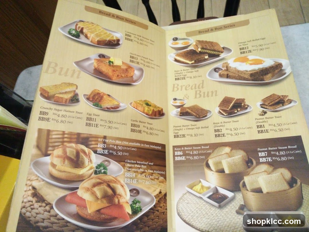 Bread & Bun Menu