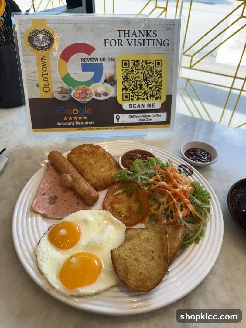 Breakfast Plate with QR Code Sign