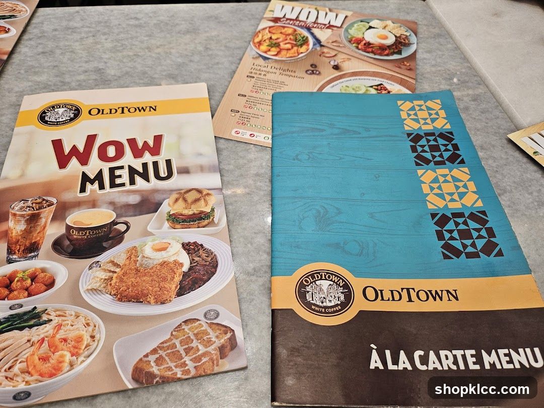 OldTown Wow Menu and À La Carte Menu