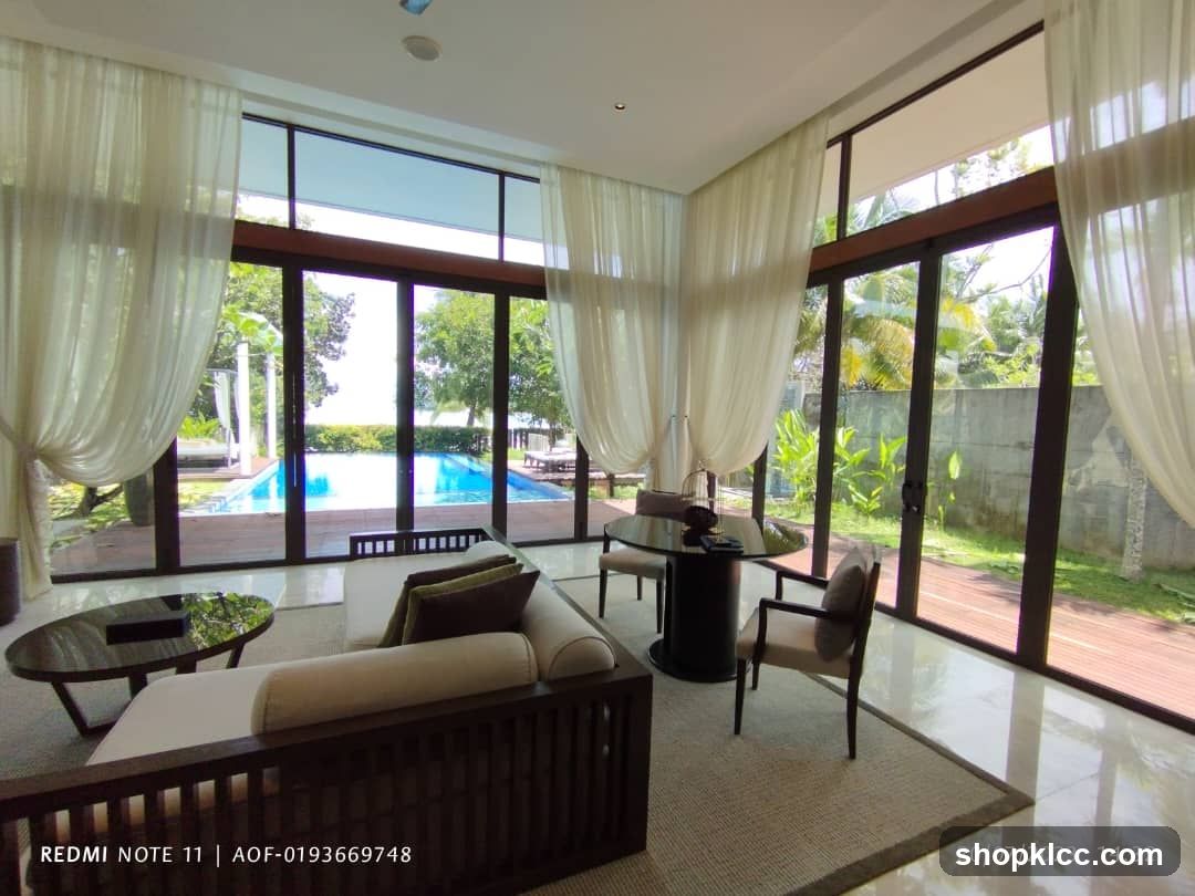 Living Room with Pool View