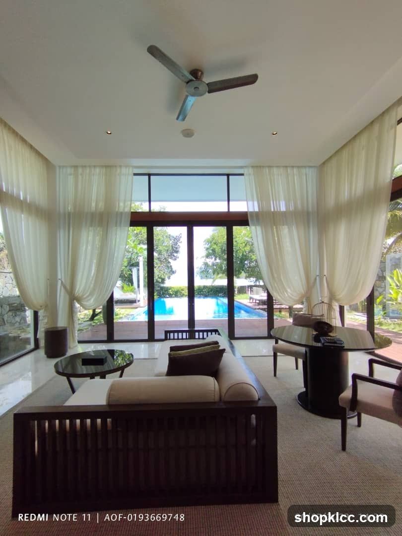 Living Room with Pool View