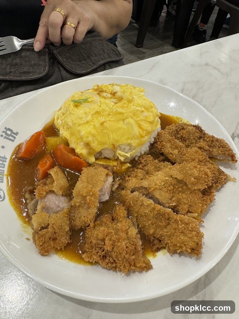 Omurice with Tonkatsu