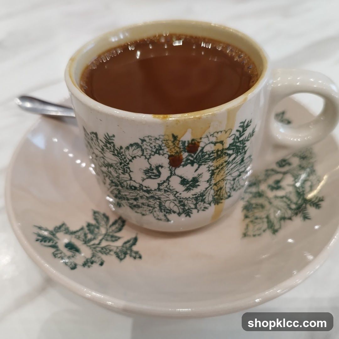 Coffee in a vintage cup