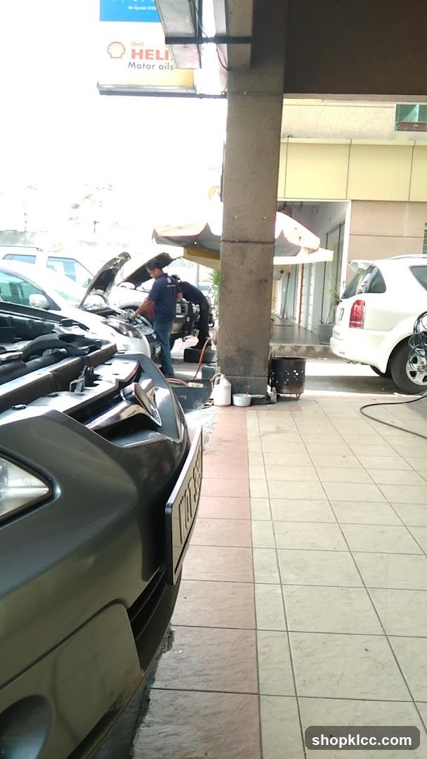 Car Repair Scene at Service Station