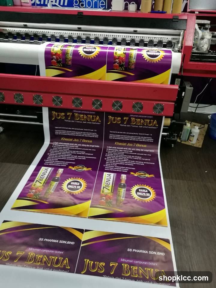 Large Format Printing of Jus 7 Benua Advertisements