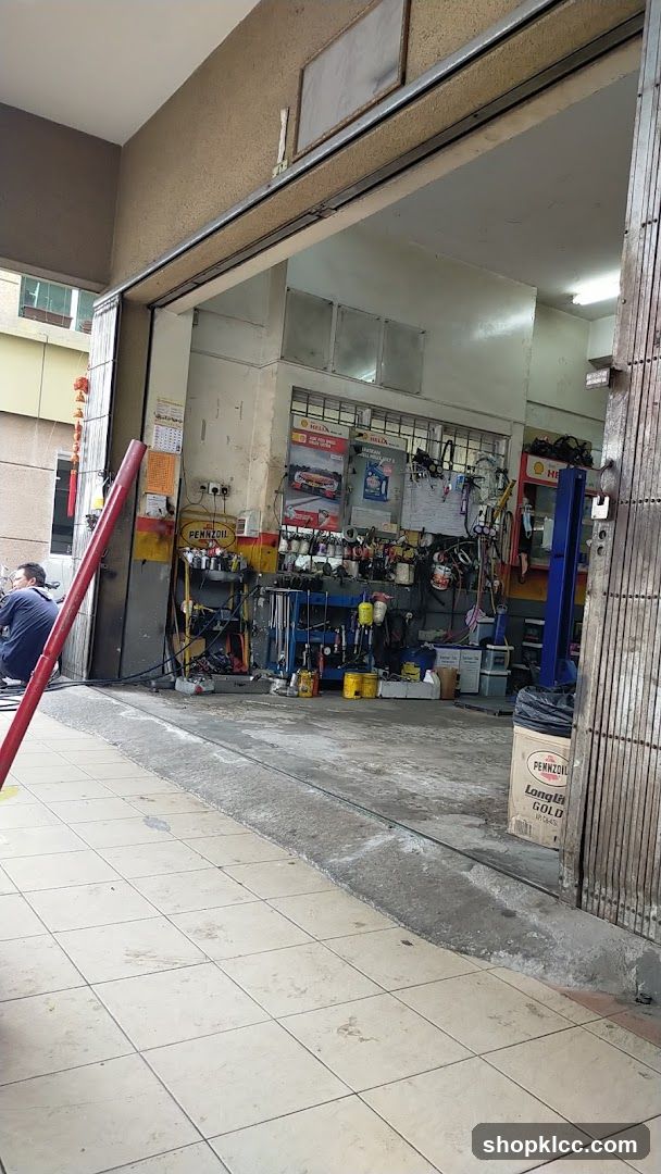 Auto Repair Shop Interior View