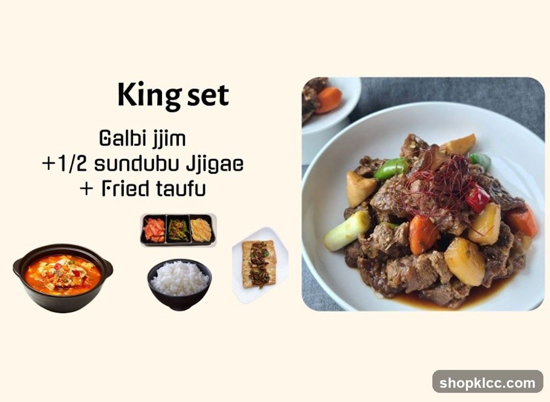 King set menu display