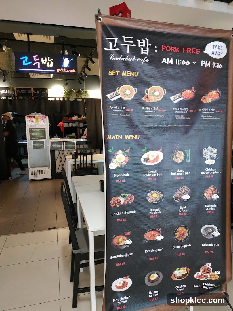 Goddubab Cafe Menu Board