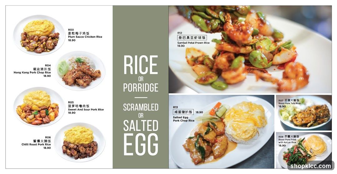 Rice or Porridge, Scrambled or Salted Egg Menu