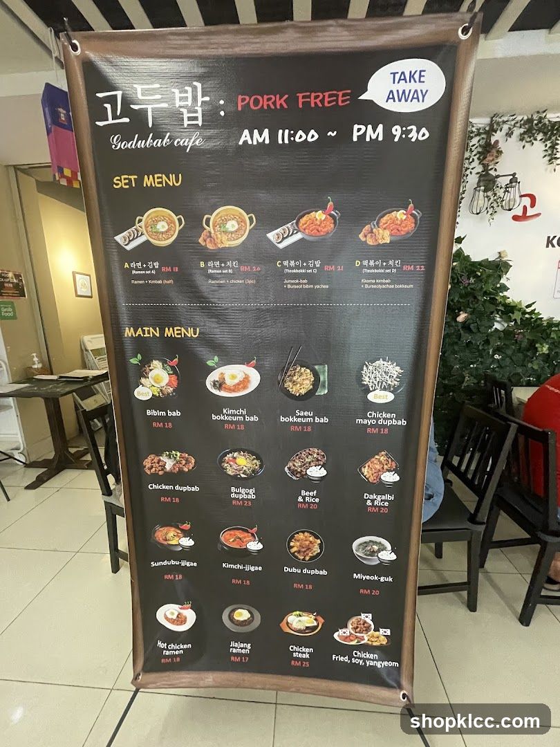 Godubab Cafe Menu Board