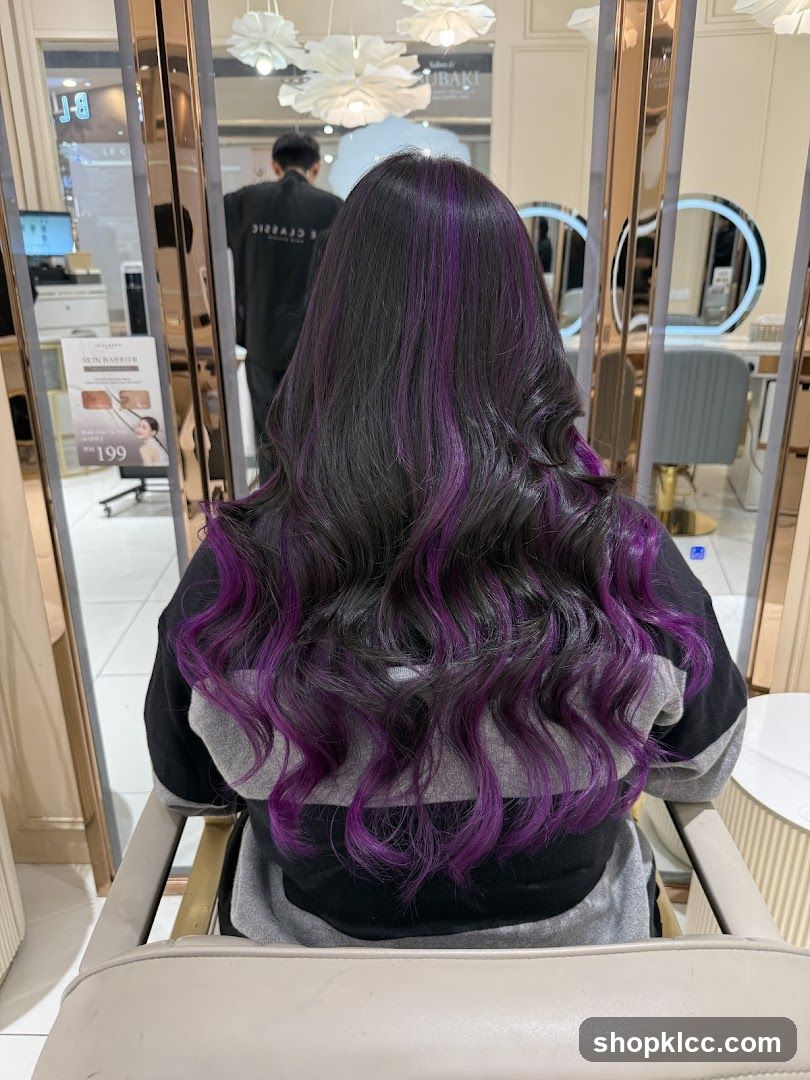 Hair Salon Interior with Purple Hair