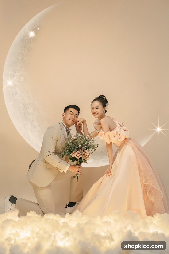 Romantic Couple in Moonlit Setting