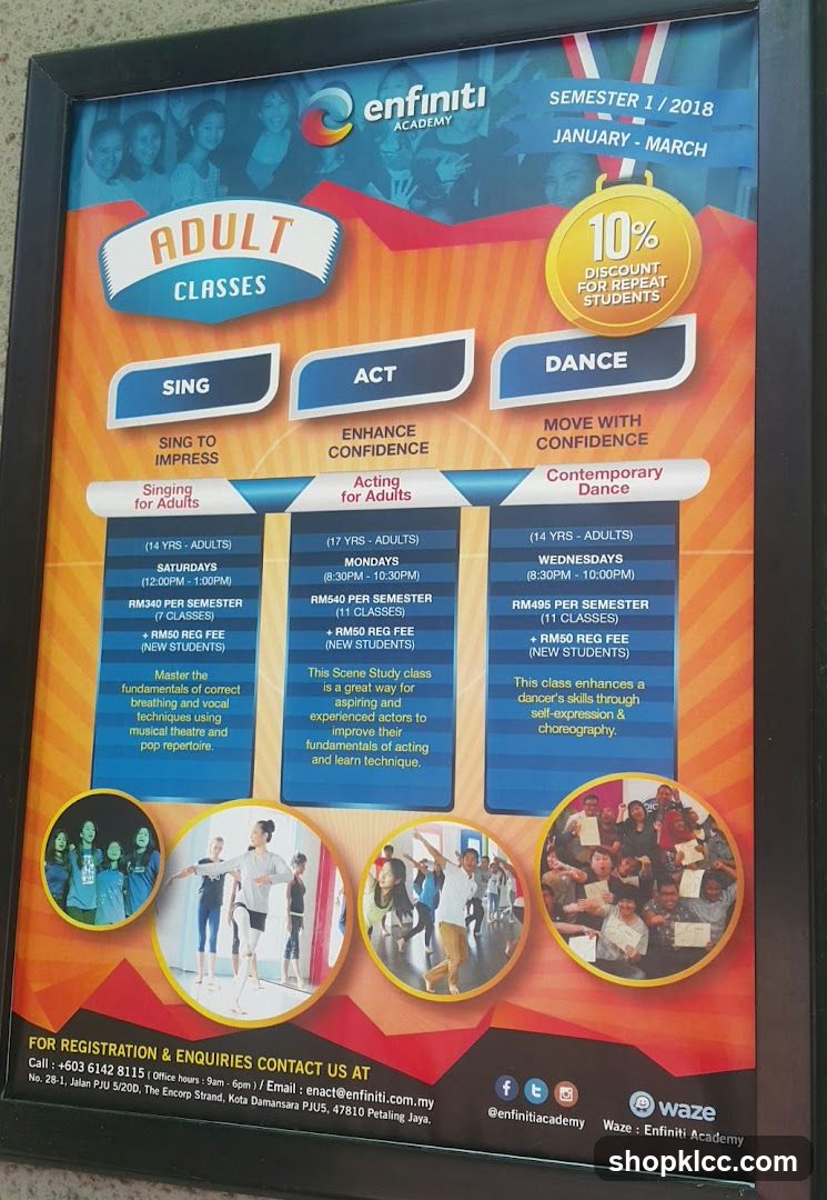 Infiniti Academy Adult Classes Poster