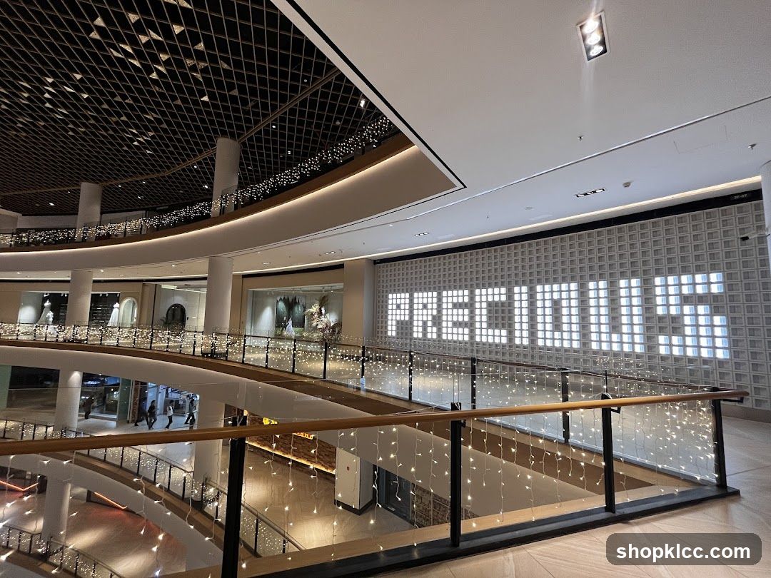 Shopping Mall Interior with Decorative Lighting