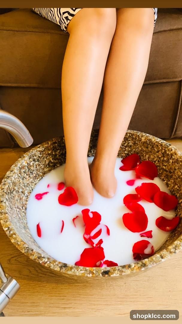 Foot Soak with Rose Petals