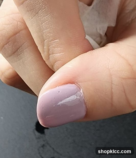 Close-up of a manicured fingernail