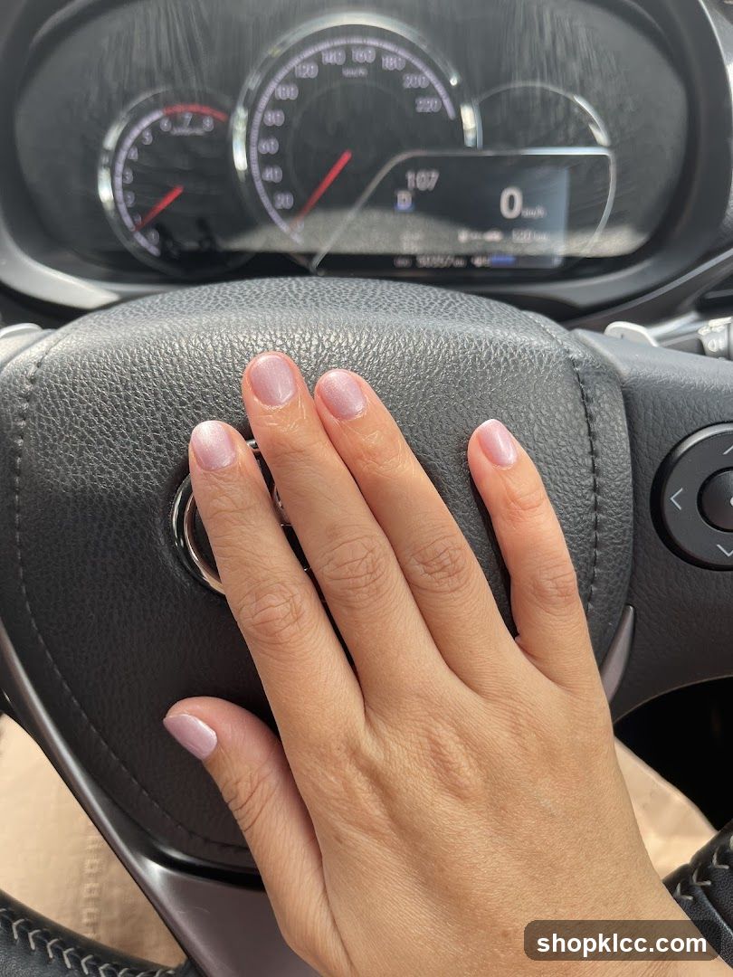 Hand on Steering Wheel with Dashboard