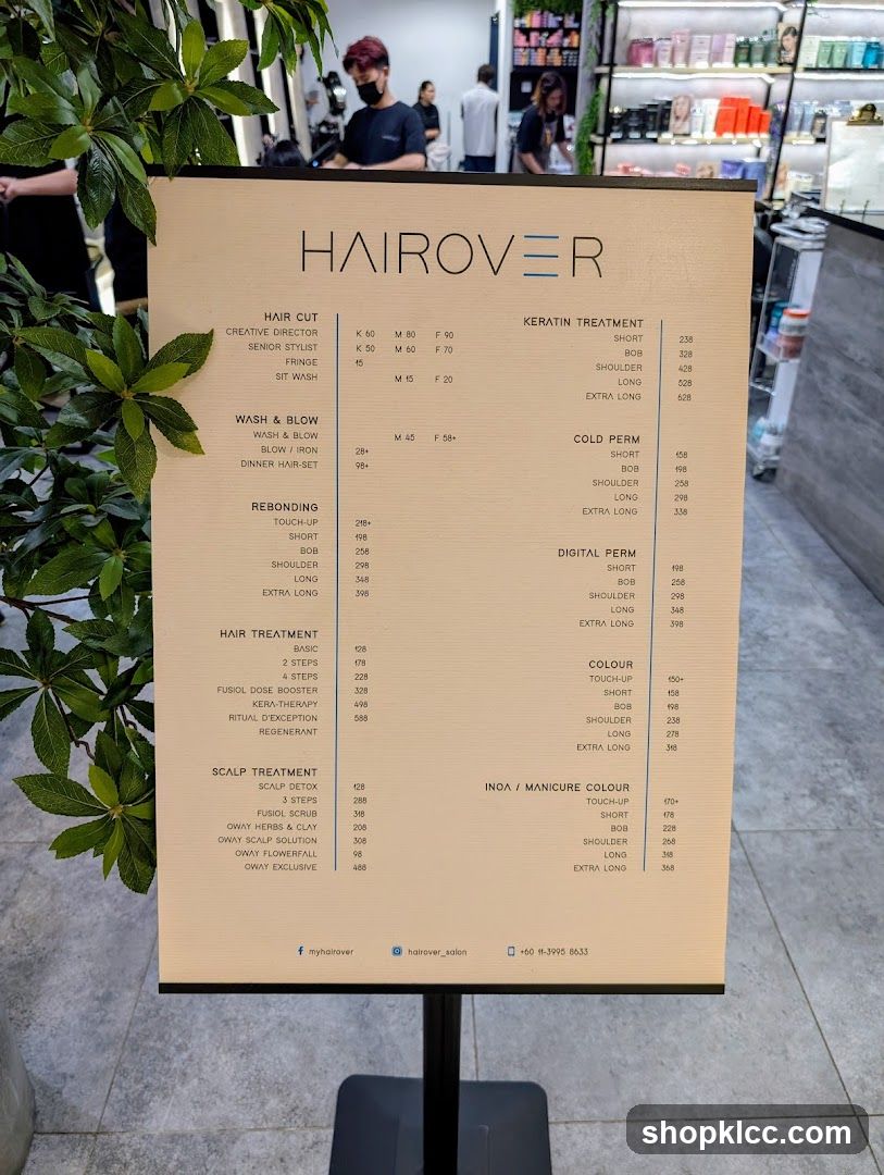 HAIROVER Price List