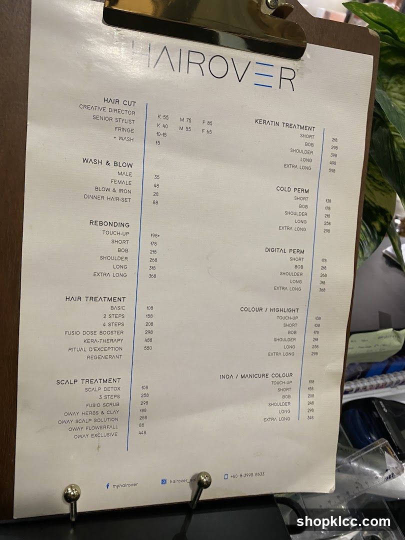 Hairover Menu