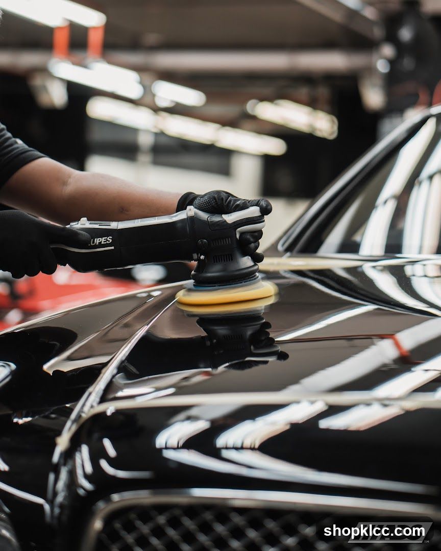 Car Polishing in Workshop