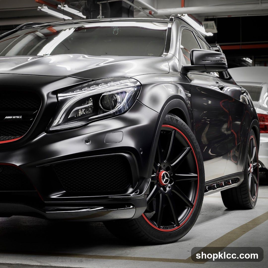 Black Mercedes-AMG GLA45 in Garage