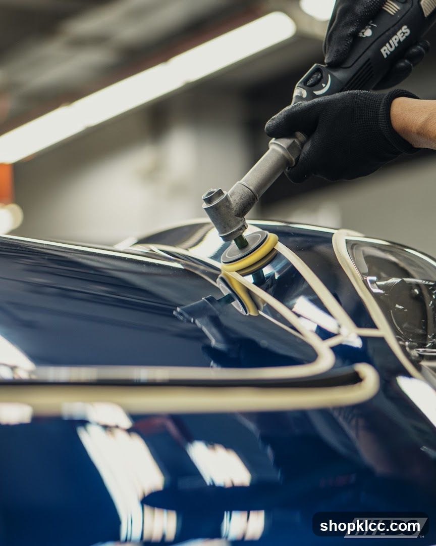 Car Polishing in Workshop
