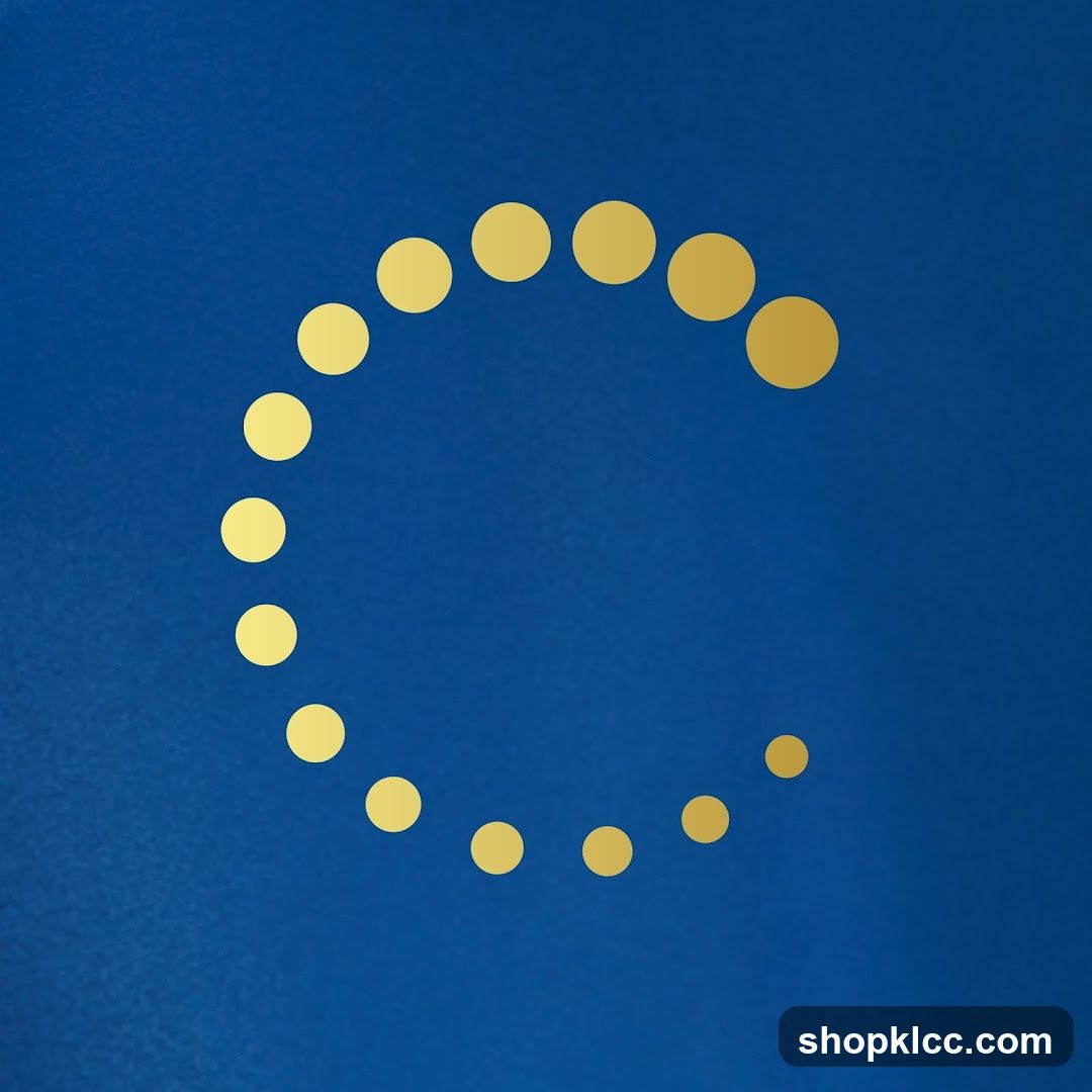 Golden dots on blue background