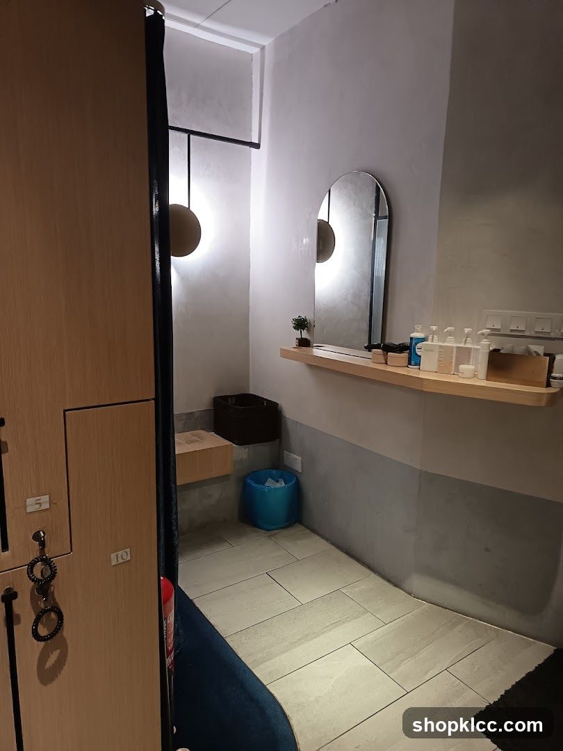 Interior of a modern bathroom or washroom area