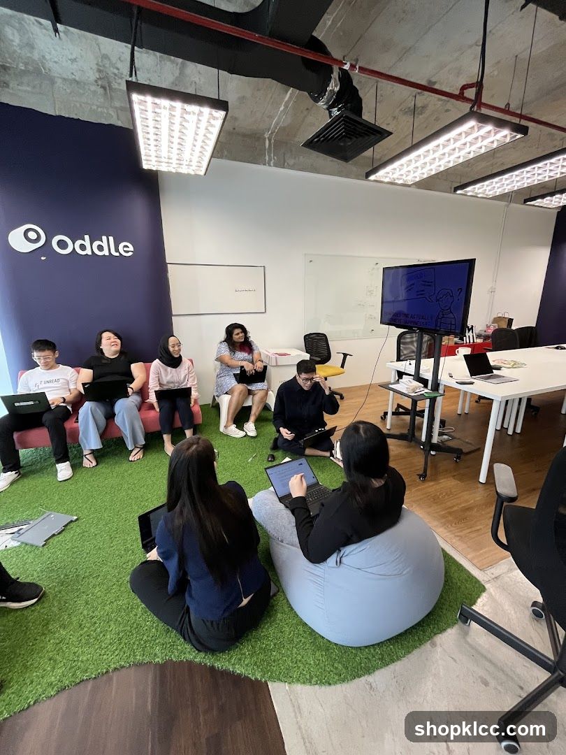 Team meeting in a modern office space