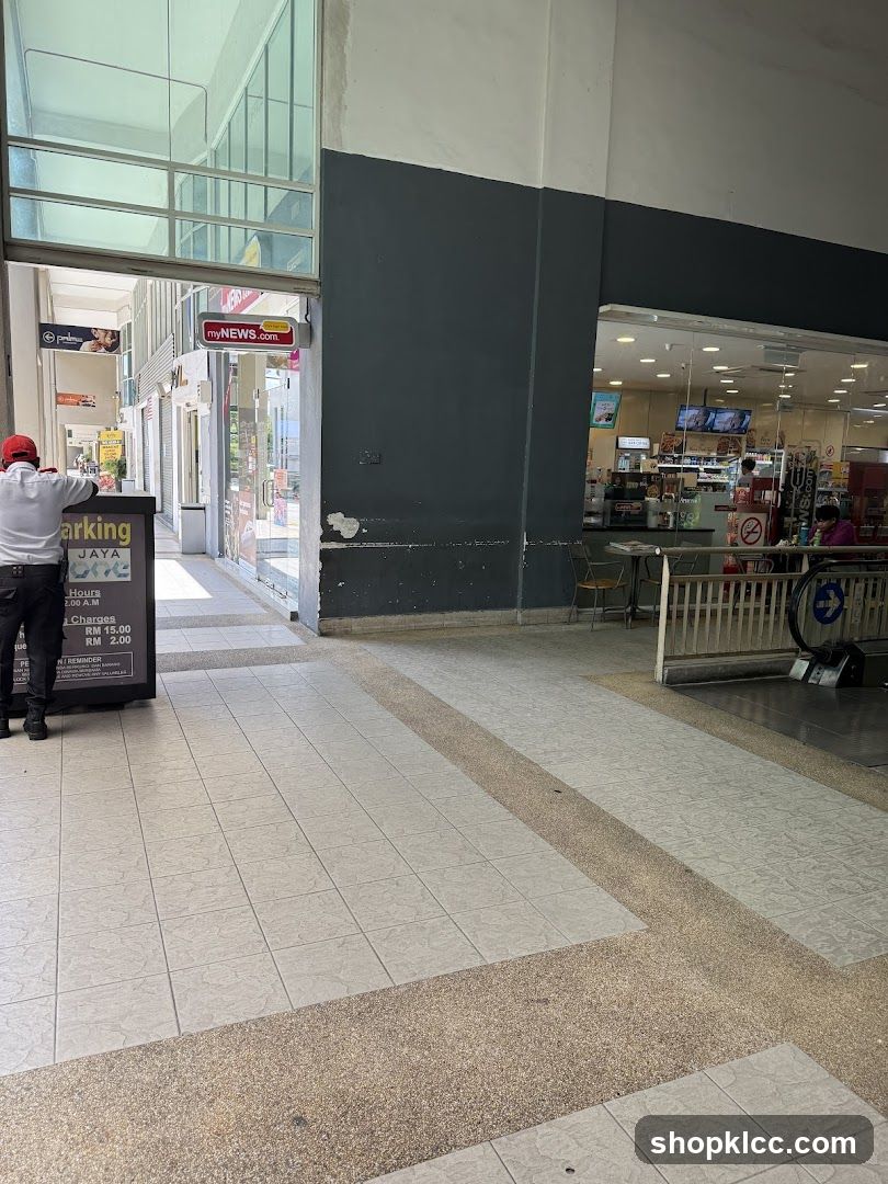 Outdoor walkway with shops